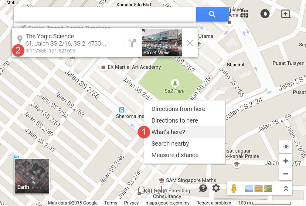 Screenshot of 4 simple steps to get GPS coordinates with Google Maps
